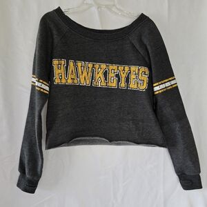 Gray Iowa Hawkeyes Cropped Sweatshirt
